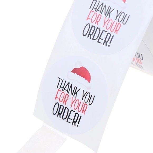 NEW Santa Hat Thank You Stickers Merry Christmas Holiday Posh Packages Packaging - Picture 4 of 8